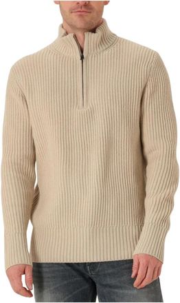 G-Star Essential Half Zip Knit - Heren - Coltruien - Beige - S - Wol - Truien & Vesten