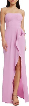 Dress The Population Kai Strapless Gown in Lavender at Nordstrom, Size X-Small