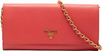Prada Pre-owned Prada Saffiano Lux Wallet On Chain FZIASR6S4ZLV8Y69
