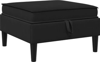vidaXL Pouf Con Storage Nero Velluto Vidaxl