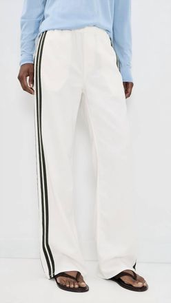 Rag & Bone Logan Featherweight Pullon Track Pants In White Sport/green