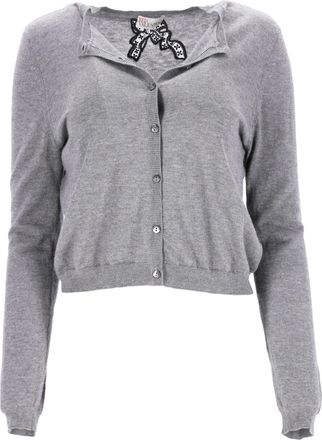 Valentino RED Valentino vest met strik in grijze wol