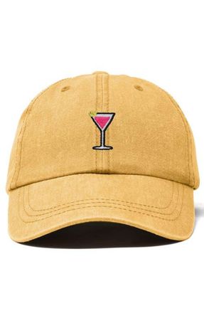 Dalix Cosmo Embroidered Casual Hat in Washed Gold at Nordstrom