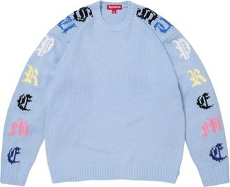 SUPREME SS26 Old English Sleeves Sweater Light Blue SUP-SS26-059-LHTBLU