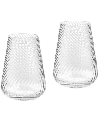 Wedgwood Set Of 2 Vera Wang Swirl Highballs