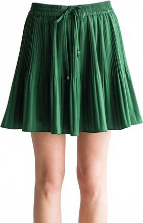 Penelope Leilani Pleated Skirt In Hunter Green