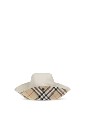 Burberry 8126554 Check Cotton Bucket Hat - Beige