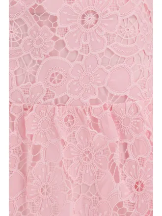 Self Portrait Womens Mini Dress Guipure Pink Polyester