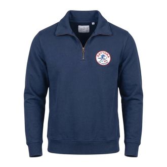 Bl'ker Blker - Sweatshirt Half Zip Rudgers - Heren - Sweatshirts & Hoodies - Blauw - Maat: M Katoen