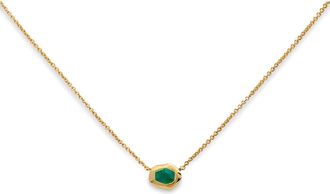 Monica Vinader Small Odyssey Pendant Necklace in 18Ct Gold Vermeil /Green Onyx at Nordstrom