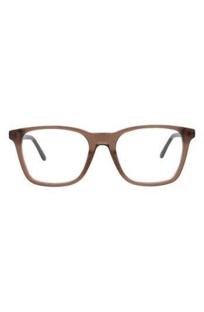Alexander McQueen 52mm Square Optical Glasses in Brown Silver Transparent at Nordstrom Rack
