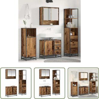 vidaXL Vidaxl Juego De Muebles De Ba&ntilde;o 3 Uds. Madera Envejecida
