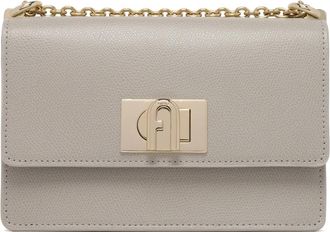 Furla Leren Ketting Portemonnee - Dames - Schoudertassen - Grijs - ONE Size - Leer - Tassen