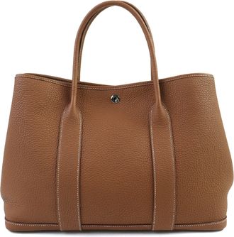 Herm&egrave;s Garden Gold Negonda Leather Tote Bag (Pre-Owned)