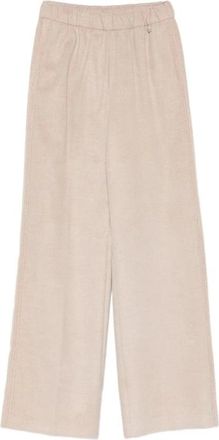 Herno Wijde broek - Dames - Wijde Broeken - Beige - L - Broeken