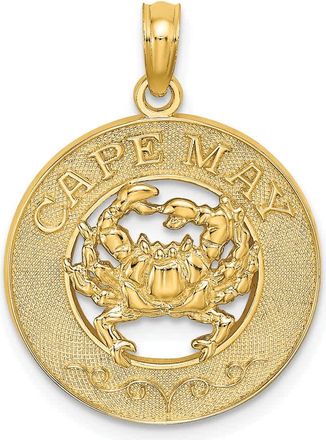 Diamond2Deal 14k Yellow Gold CAPE MAY with Crab Charm Pendant