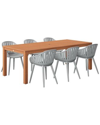 Amazonia Teak 7Pc Rectangular Patio Dining Set