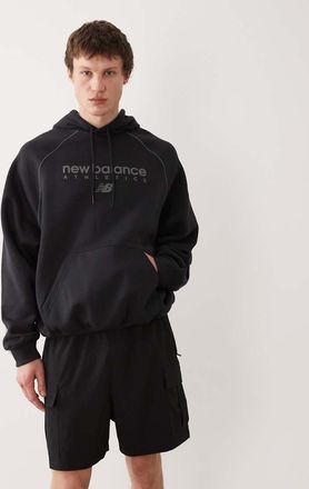 New Balance Trackside - Felpa con cappuccio in pile nera-Nero