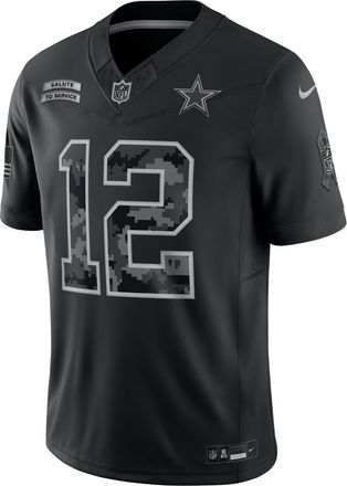 Nike Roger Staubach Dallas Cowboys Salute to Service Retired Nike Mens Dri-FIT NFL Limited Jersey in Black | SSLM00AW1F-JG4