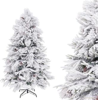 LOLAhome &Aacute;rbol de navidad nevado verde y blanco desmontable