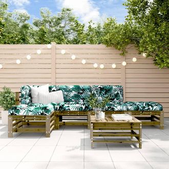 vidaXL Juego De Muebles De Jard&iacute;n 6 Pzas Madera De Pino Impregnada Vidaxl