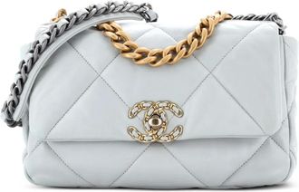Chanel 19 Flap Bag Quilted Leather Medium crossbody bag - Grigio