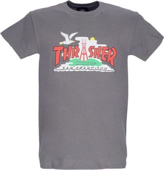 Thrasher Stad Houtskool Grijs Heren T-shirt - Heren - T-shirts - Grijs - M - Katoen - Tops