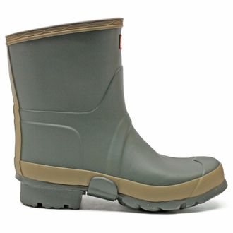 Hunter Field Gardener Short Rubber Womens Ankle Boots - Dark Olive Clay - Size:UK 4