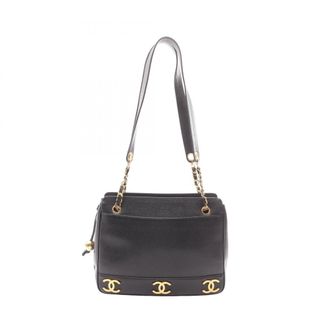 Chanel Black Grained Calfskin Handbag Tote Bag (Pre-Owned)
