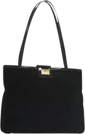 Ferragamo Pre-owned Suede handbags - Dames - Vintage Schoudertas - Zwart - ONE Size - Su&egrave;de - Vintage