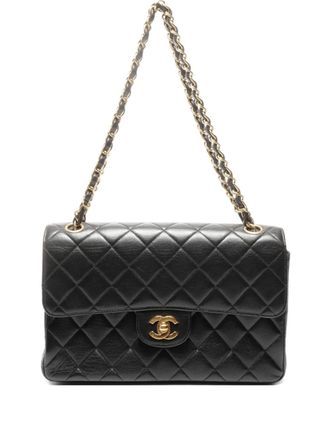 Chanel 1996-1997 Double Flap quilted shoulder bag - Zwart
