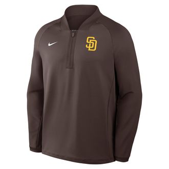 Nike San Diego Padres Authentic Collection Nike Mens Dri-FIT MLB 1/2-Zip Long-Sleeve Top in Brown | 04H920QPYP-KRR