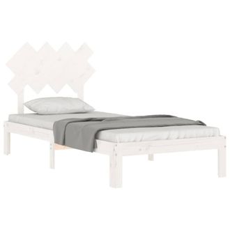 Berkfield Home Beautiful Bed Frame with Headboard White 90x200 cm Solid Wood