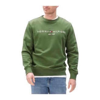 Tommy Hilfiger Hoodies & sweatvesten, Heren, Groen, 2Xl, Katoen, Logo Sweatshirt