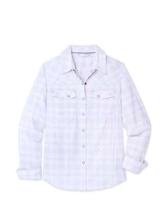 Stio | Womens Eddy Coast Shirt Long Sleeve, Size Extra Small in Lavender Haze Plaid