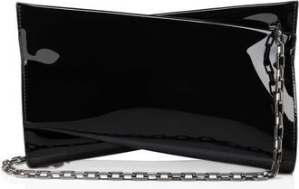Christian Louboutin Small Loubitwist Patent Leather Clutch in Black at Nordstrom