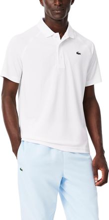 Lacoste Mens L1230 Sport Short Sleeve Polo Shirt, White, Medium (Manufacturer Size:4)
