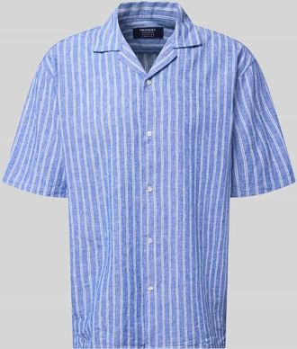 Mc Neal Regular Fit Freizeithemd aus Leinen-Baumwoll-Mix in Marine, Gr&ouml;&szlig;e XXXL