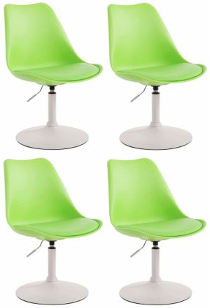 Clp Clp - Set De 4 Sillas De Comedor Maverick Con Pie De Trompeta Verde Blanco