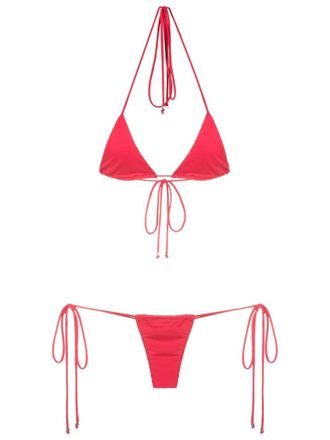 Amir Slama Set bikini con scollo allamericana - Rosso
