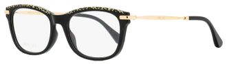 Jimmy Choo London Womens Rectangular Eyeglasses JC248 FP3 Black/Leopard/Gold 53mm