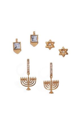 Alex and Ani Hanukkah Earring Stud Set in Gold at Nordstrom