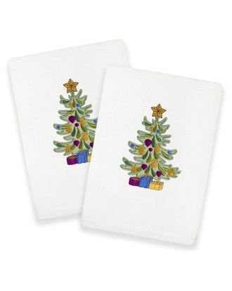 Linum Home Textiles Christmas Presents - Embroidered Luxury Set Of 2 Turkish Cotton Hand Towels