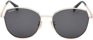 Max Mara 58mm Round Sunglasses in Gold /Smoke at Nordstrom Rack