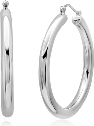 MAX + STONE Sterling Silver 50X5 MM Hoop Earrings