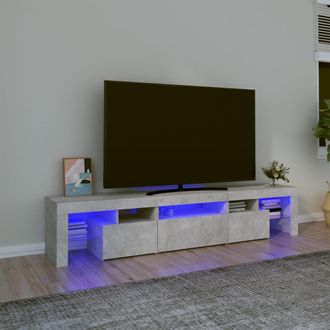 vidaXL Vidaxl - Mueble De Tv Con Luces Led Gris Hormig&oacute;n 200x36,5x40 Cm