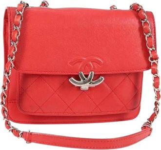 Chanel Pre-owned Leather chanel-bags - Dames - Vintage Schoudertas - Rood - ONE Size - Leer - Vintage