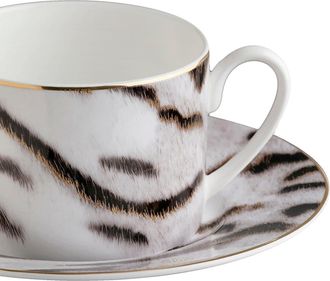 Roberto Cavalli Tea Cup & Saucer with Luxury Box in Tiger at Nordstrom