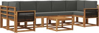 vidaXL Conjunto De Sof&aacute;s De Exterior 6 Uds. Natural Y Antracita Vidaxl