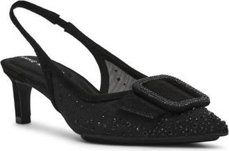 Anne Klein Ilanna Slingback Pointed Toe Pump in Black Crystal at Nordstrom, Size 7.5
